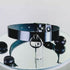 SiaLinda: Halsband Lacky Lackleder 2.0 schwarz, pur, mit Kristall oder mit O-Ring